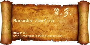 Maruska Zamfira névjegykártya
